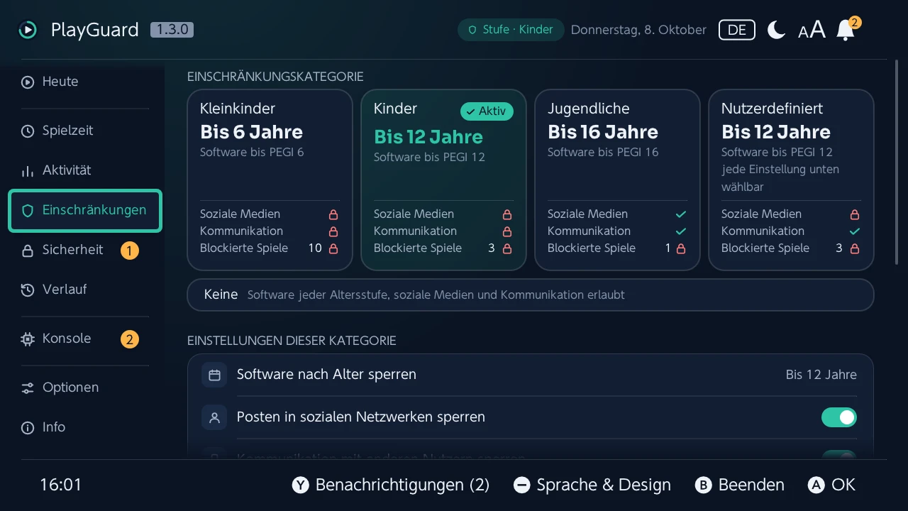 Einschränkungen