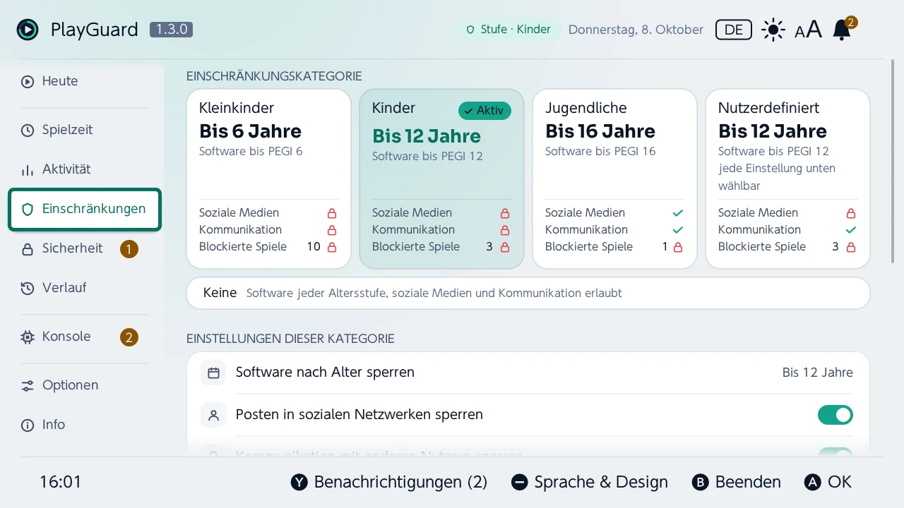 Einschränkungen