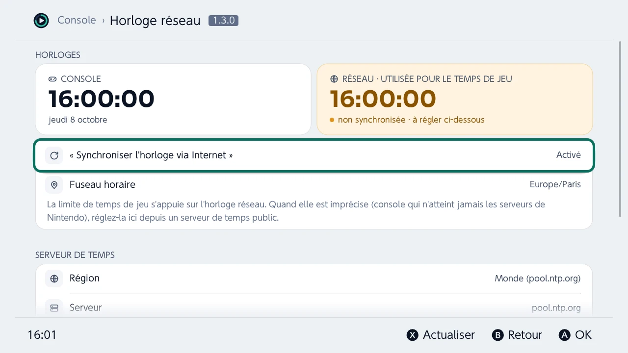Horloge réseau