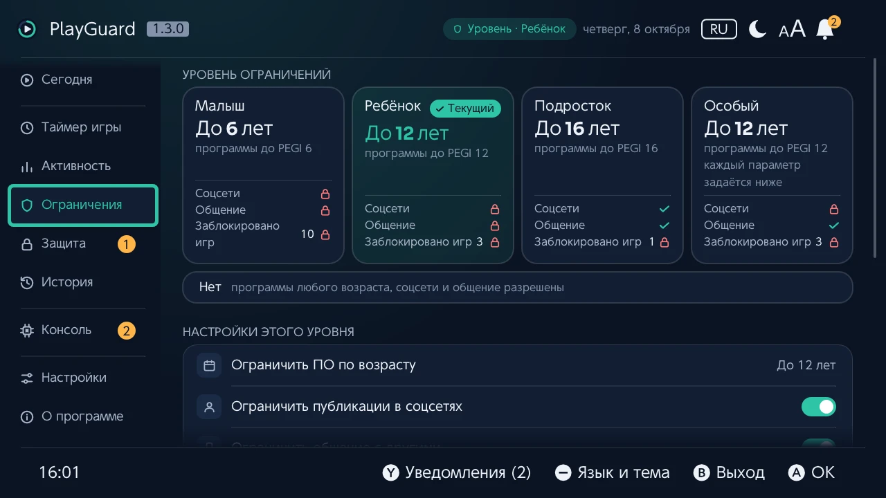 Ограничения