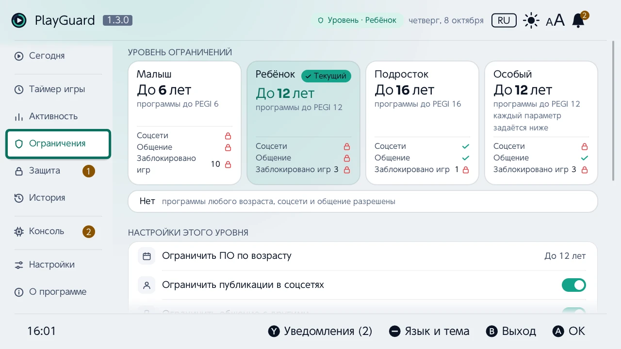 Ограничения